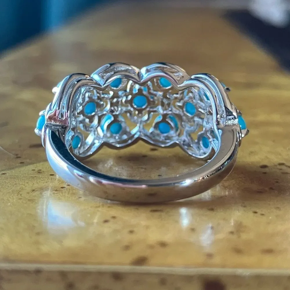 Sleeping Beauty Turquoise Sterling Silver Ring Size 6